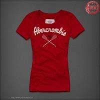 dames abercrombie fitch korte tees ny rood Kleren Ontwerpen ter86844